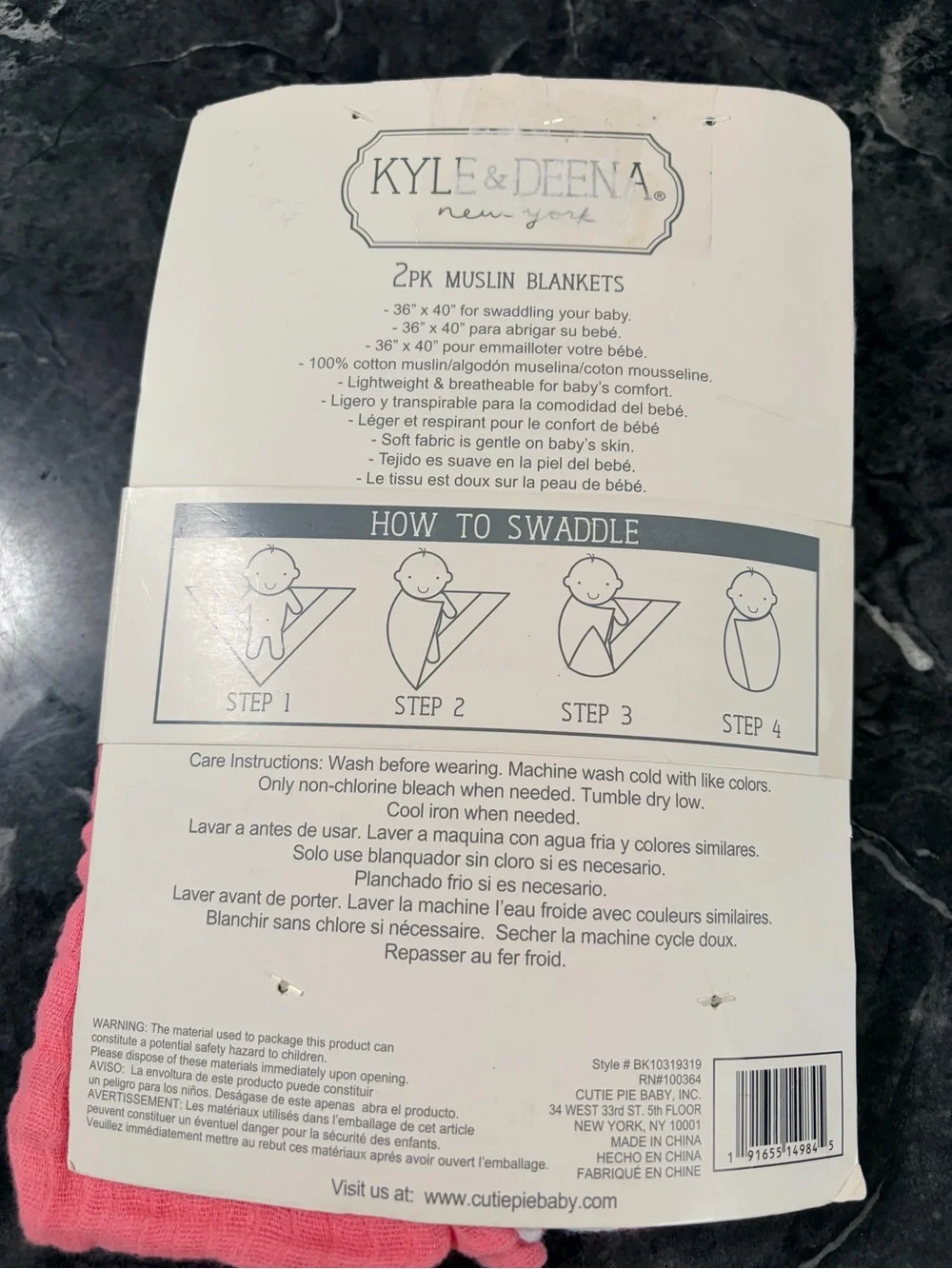 Kyle & Deena baby girl muslin swaddle blankets - Picture 4 of 8